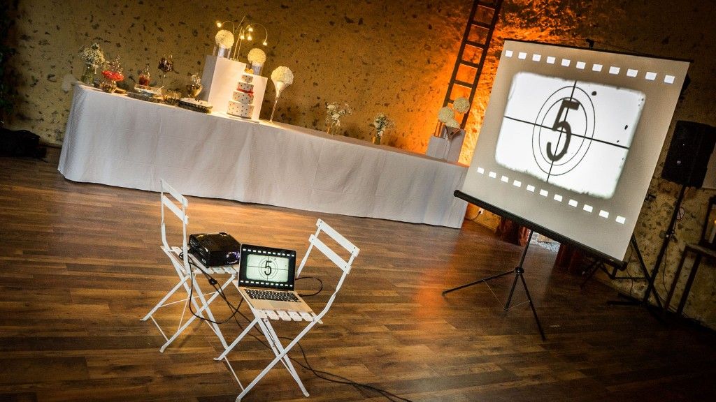 Videoprojection lors d'un mariage